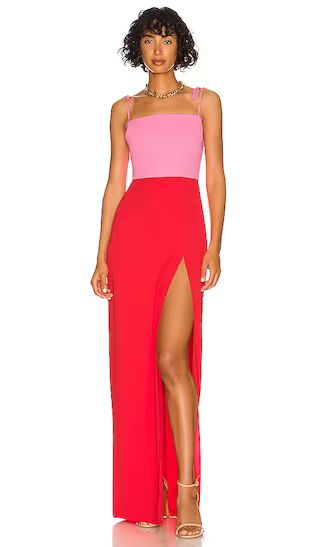 X REVOLVE Avani Gown in Shocking Pink & Crimson | Revolve Clothing (Global)