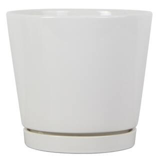 Trendspot 8 in. White Knack Ceramic Planter-CR01721S-08W - The Home Depot | The Home Depot