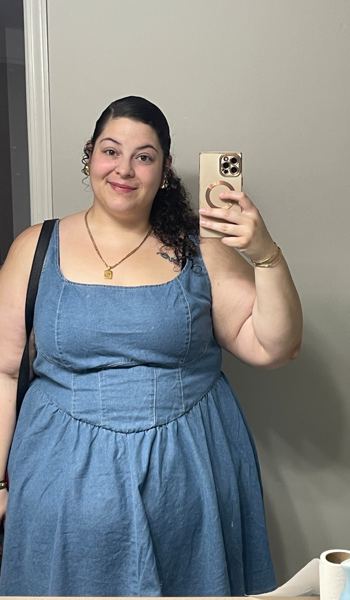 All denim, all the time. It’s giving cowboy carter vibes. 

Plus size dress. MIDI dress. Jean dress , plus size summer outfit , cute summer dress, denim dress, cute concert outfit , farmers market dress , gold jewelry, chunky gold jewelry, 

#LTKFindsUnder100 #LTKMidsize #LTKPlusSize