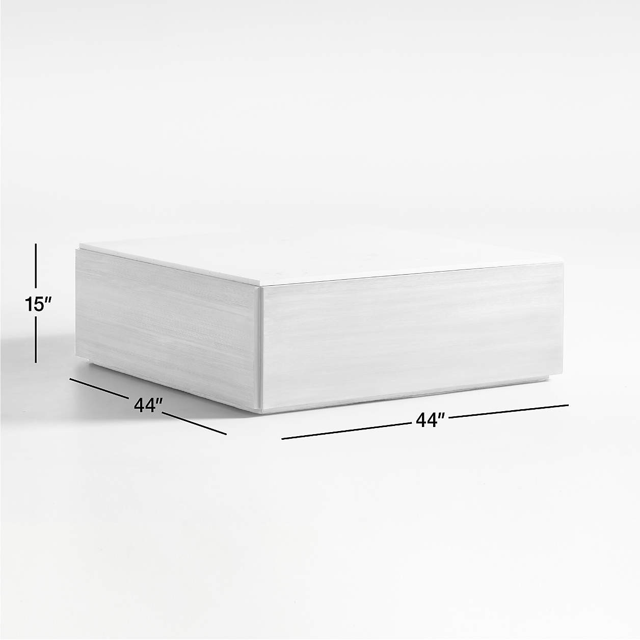 Troupe Marble and Oak Wood Ribbed 44" Square Coffee Table + Reviews | Crate & Barrel | Crate & Barrel