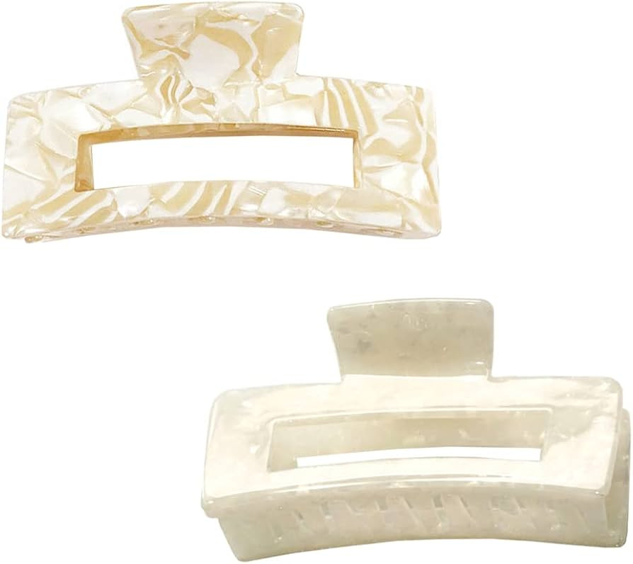 2pcs Large Hair Claw Clips for Thick Hair, Tortoise Hair Clips, Acrylic Celluloid French Butterfl... | Amazon (US)