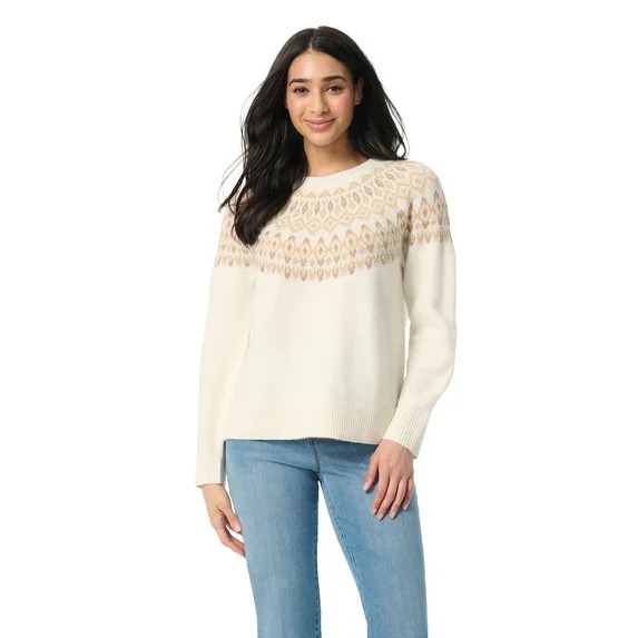 Gloria Vanderbilt Swan Series Women's Fairisle Sweater, Sizes S-3XL | Walmart (US)