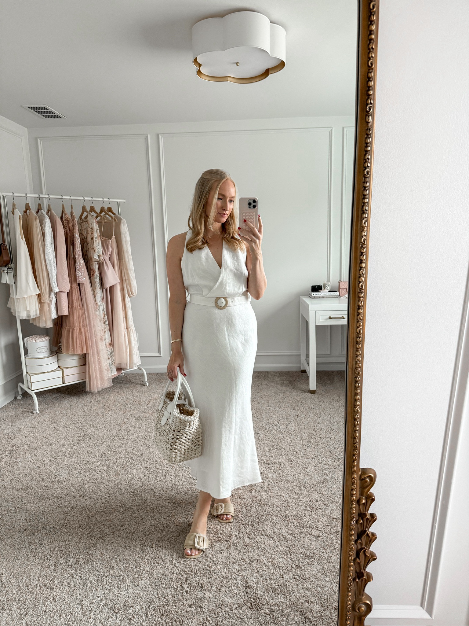 I love this look for spring. Paired this belted linen dress with a bag from Nordstrom and Revolve sandals. You could also dress it up with heels! Fit on the dress is tts. 

#LTKSeasonal #LTKstyletip #LTKshoecrush