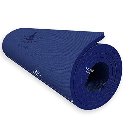 Hatha Yoga Extra Thick TPE Yoga Mat - 72"x 32" Thickness 1/2 Inch -Eco Friendly SGS Certified - With High Density Anti-Tear Exercise Mats For Home Gym Travel & Floor Outside (Blue)… | Amazon (US)