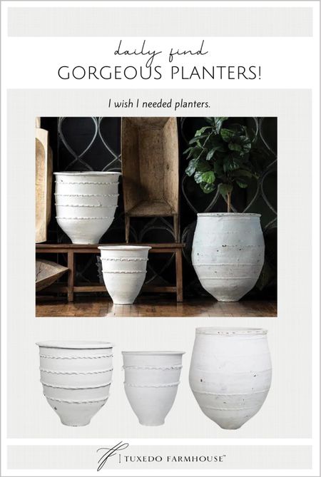 These are the prettiest outdoor planters. I’d use them indoors as well. 

Clay planters, pottery vases, porch decor, spring decor, home decor  

#LTKhome #LTKFind #LTKSeasonal