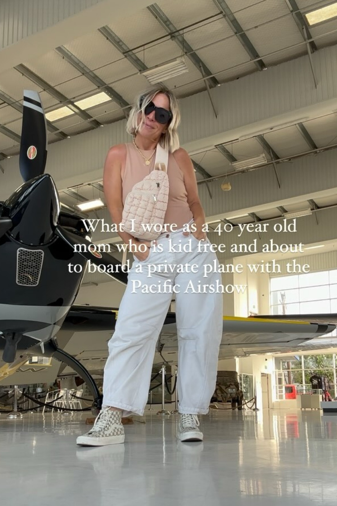 PINCH ME moment, I mean day, for sure. 

Flying high with the @pacificairshow to start the big 🛩️weekend! 

Comment FLY and I'll send you the links to my super cute and morning mom-fit. 🥂🫶🏻
