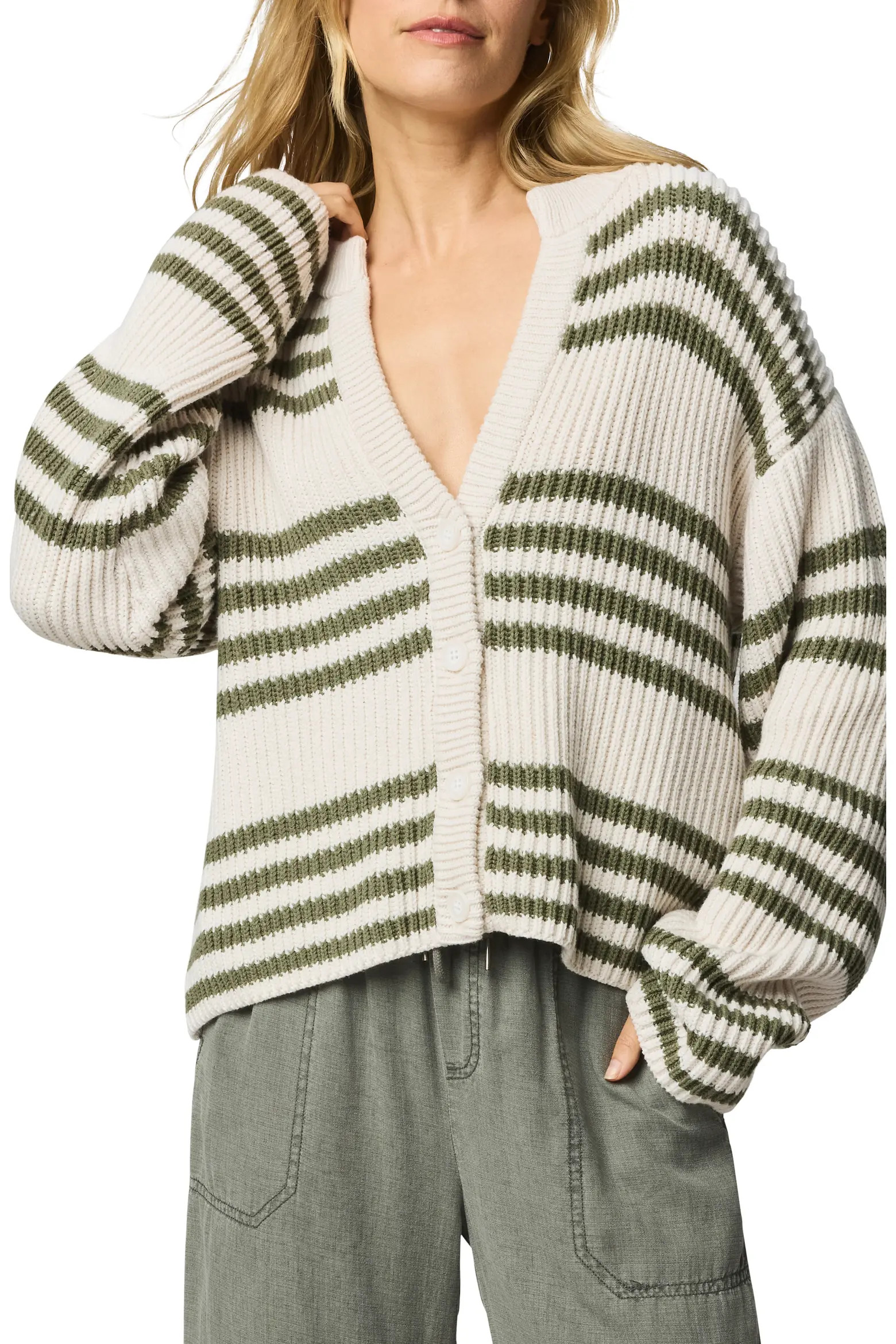 Alexandra Stripe Cotton Blend Cardigan (Women) | Nordstrom | Nordstrom