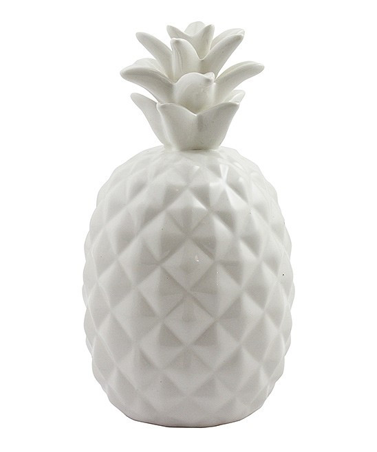 Azzure Home Collectibles and Figurines - White 8.5'' Ceramic Pineapple Decor | Zulily