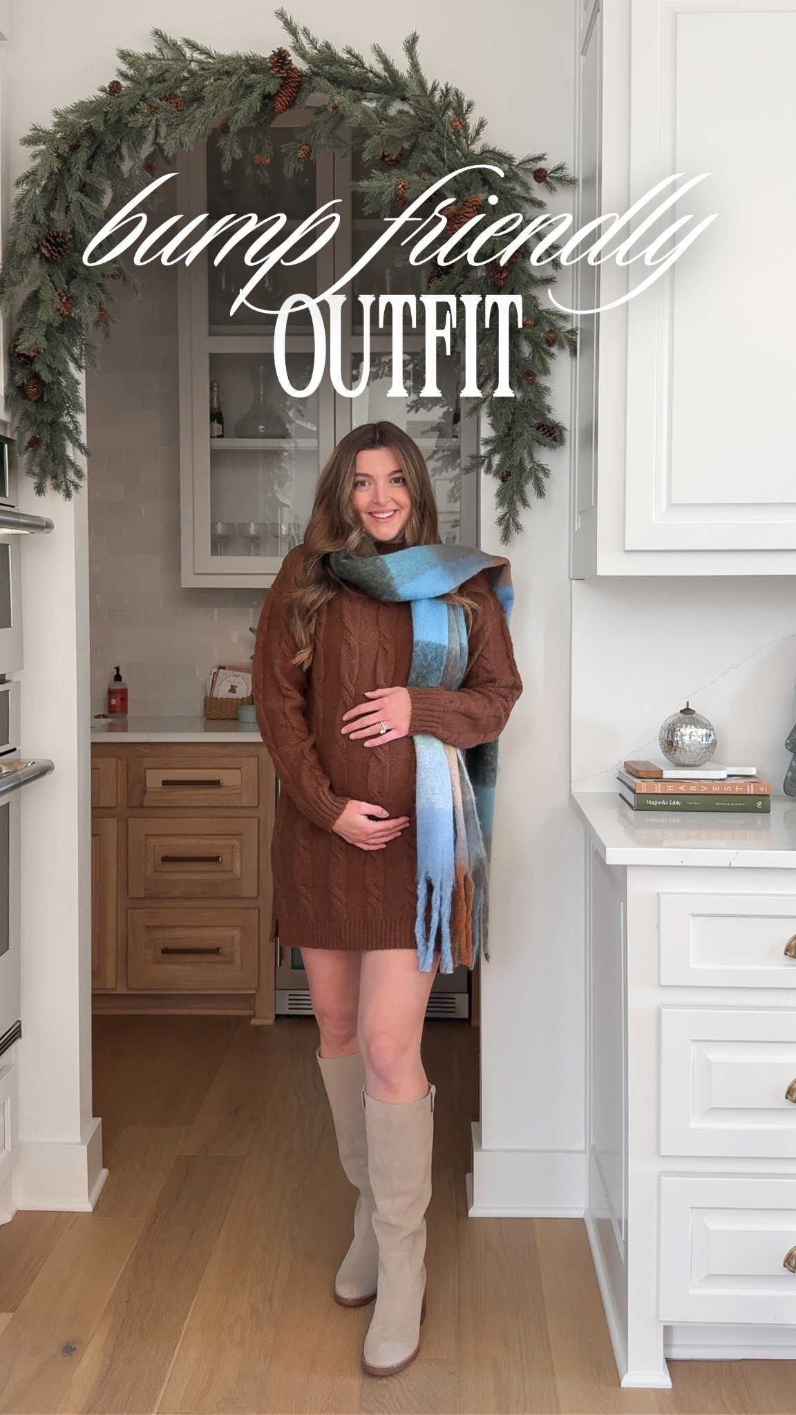 Trying to find my style again with a bump, I found so many cute Lulus dresses for the holidays 🎄🤍
I’ve had a hard time finding the confidence (and motivation) to dress cute during this pregnancy. I would much rather be in PJS, leggings, or sweatshirts🫠 So this winter I promised myself I would dress up more - look good, feel good mentality!! 

I love a classic sweater dress + scarf combo! Linking similar boots too!

Size: medium

Bump style, bump friendly, holiday dress, winter fashion, affordable fashion

#LTKBump