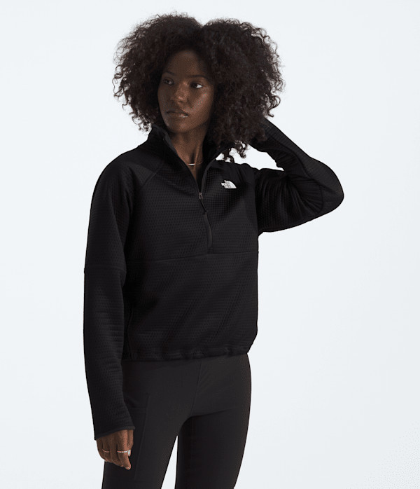 The North Face Women’s Dotknit™ Thermal ¼-Zip Pullover (Size: Medium): Black | The North Face (US)