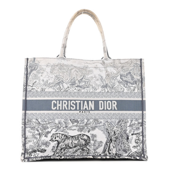 CHRISTIAN DIOR Gradient Canvas Embroidered Large Dioriviera Toile De Jouy Book Tote Blue | FASHIONPHILE (US)