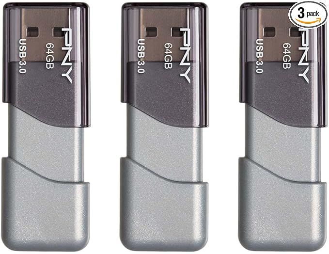PNY 64GB Turbo Attaché 3 USB 3.0 Flash Drive 3-Pack | Amazon (US)