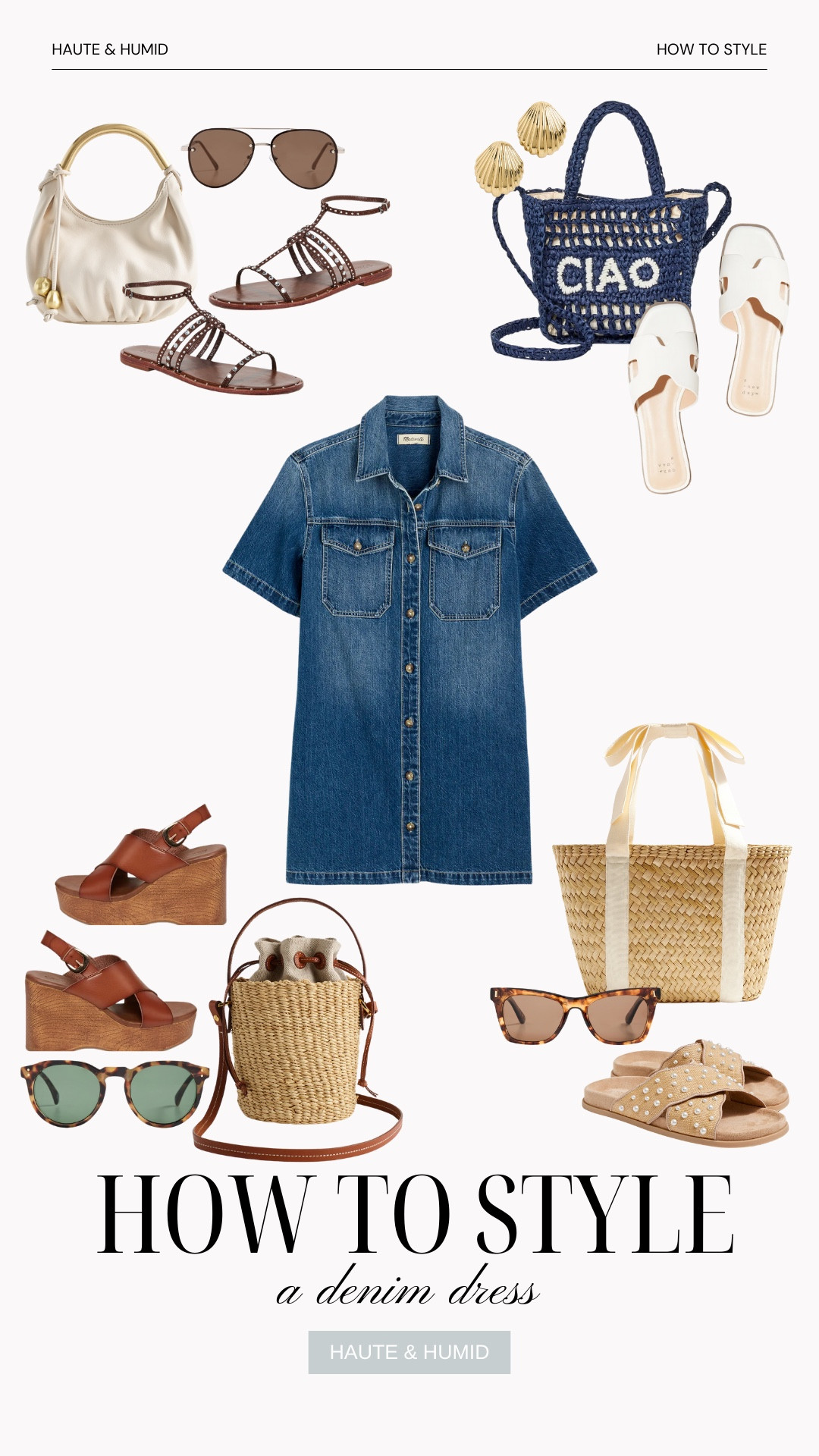 How to style a denim dress for summer. I love it with the brown sandals and white bag!

#LTKStyleTip #LTKFindsUnder100 #LTKOver40