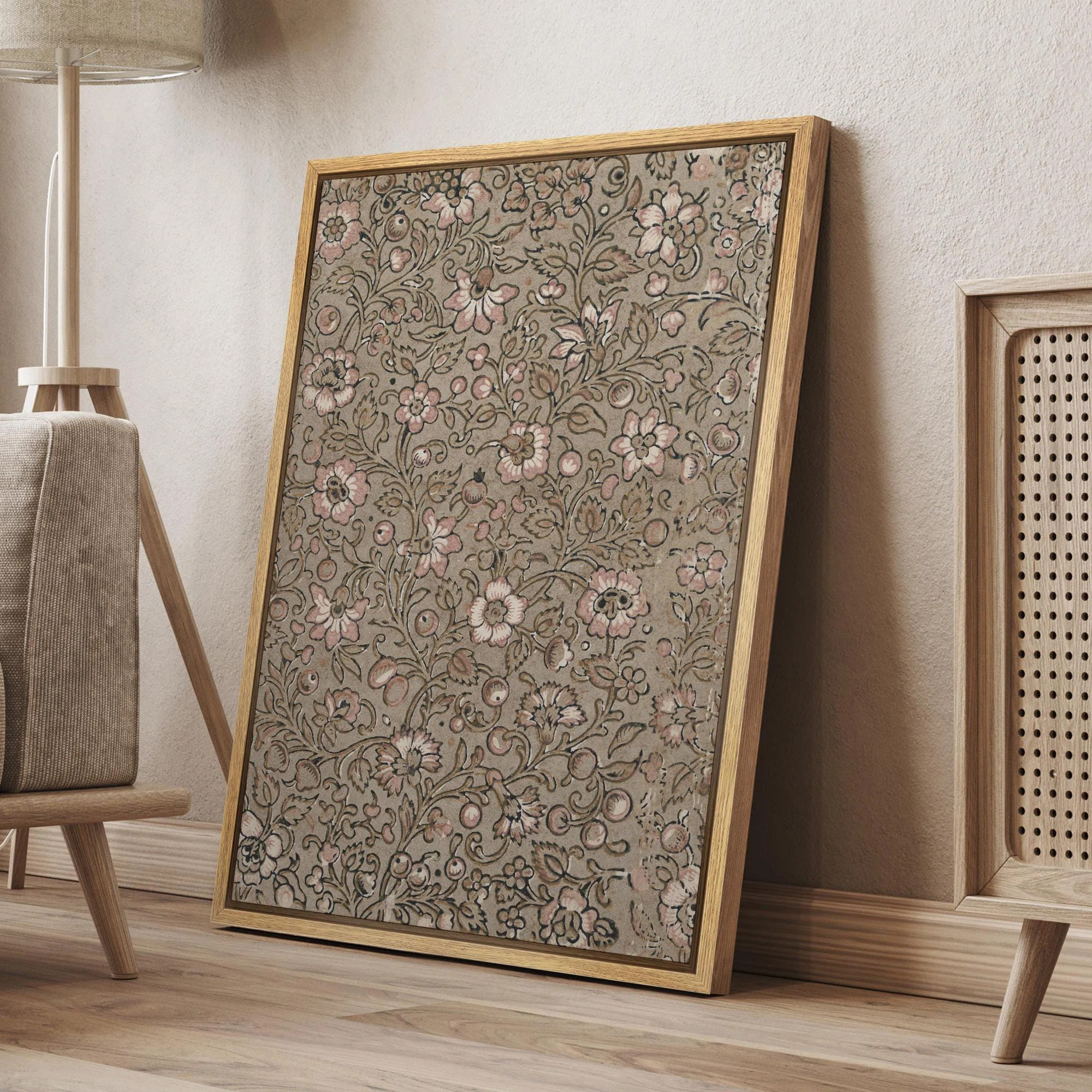 Abstract Botanical Vintage Brown Botanical Floral Artwork, Classic Modern Living Room Pictures, G... | Wayfair North America