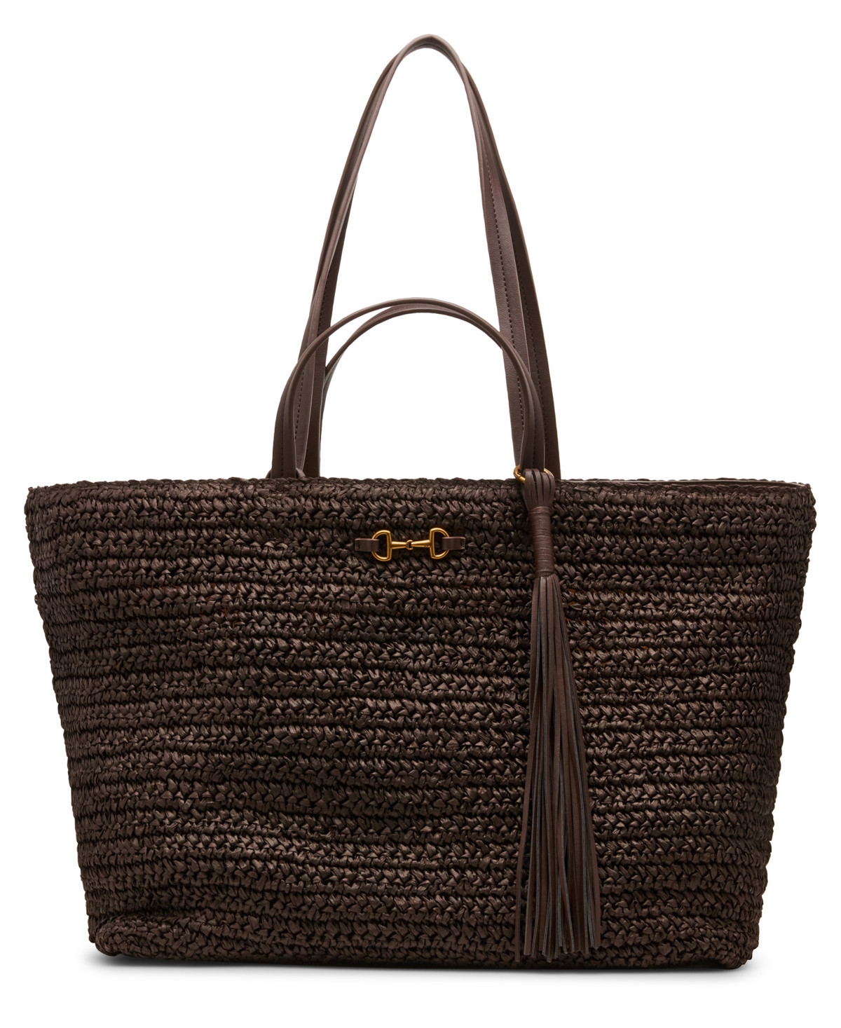 Anne Klein Extra-Large Horse Bit Tote Bag - Brown | Macy's