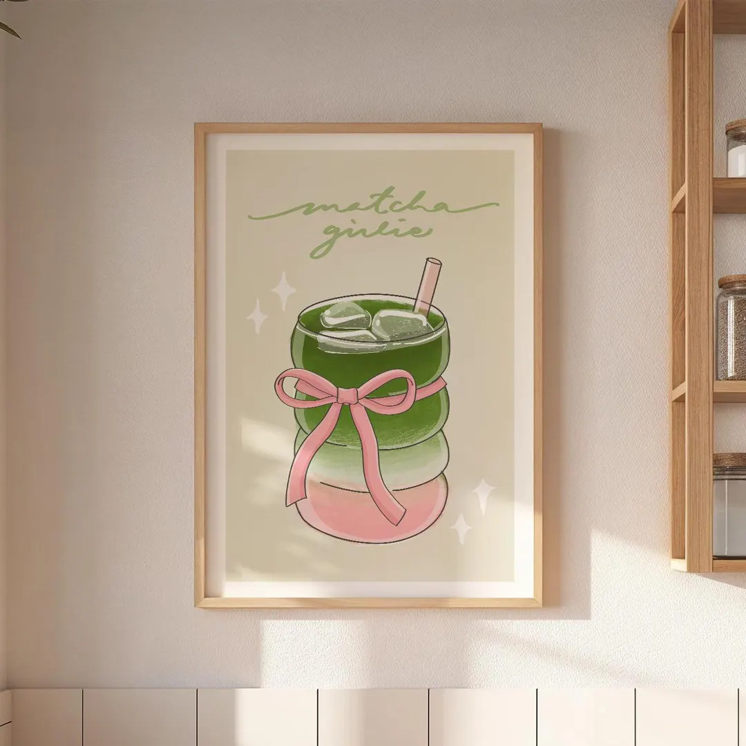 Art numérique imprimable matcha girlie, amateur de latte, cérémonie du matin matcha, art mural... | Etsy (US)
