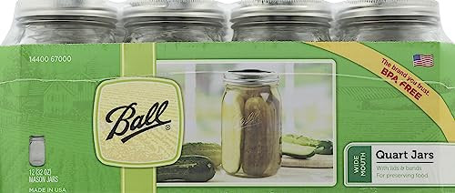 Ball Mason 32 oz Wide Mouth Jars with Lids and Bands, Set of 12 Jars. | Amazon (US)