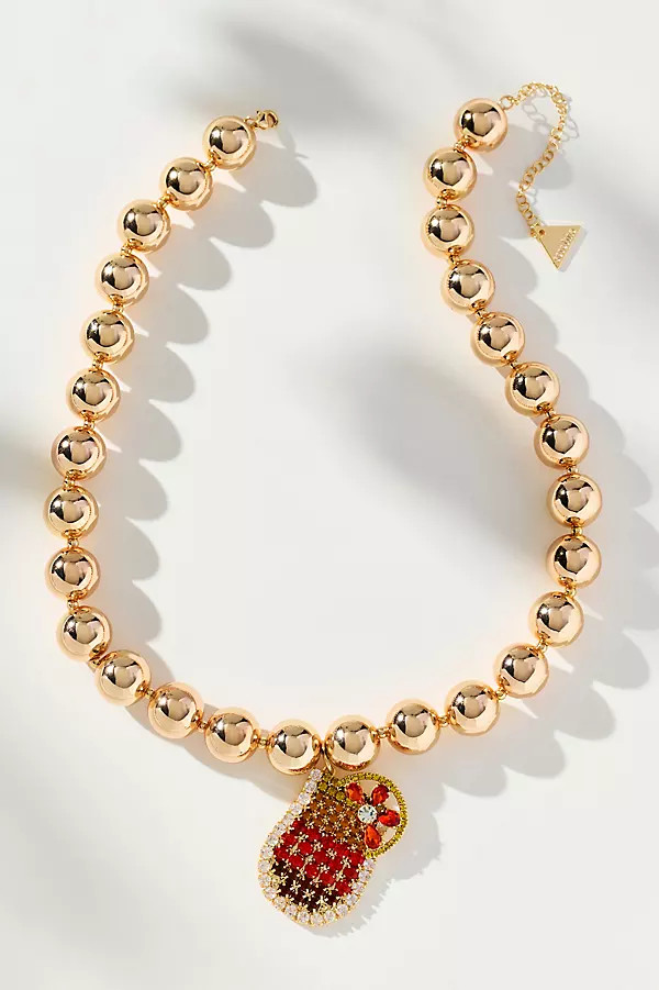Festive Beaded Drink Charm Necklace | Anthropologie (US)
