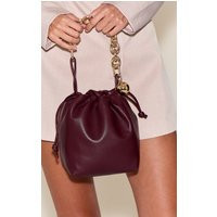 Burgundy Chain Bead Pouch Grab Bag | PrettyLittleThing IE