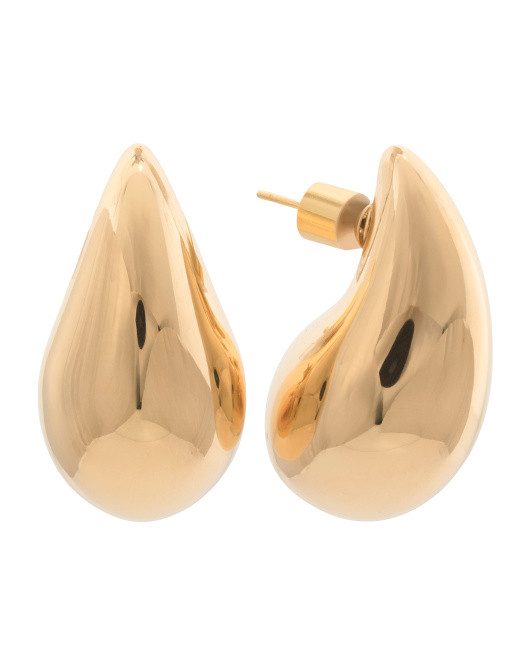 Made In Italy 14k Gold Bold Crescent Hoop Earrings | TJ Maxx