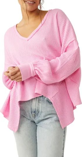 Free People Coraline Balloon Sleeve Thermal Top | Nordstrom | Nordstrom