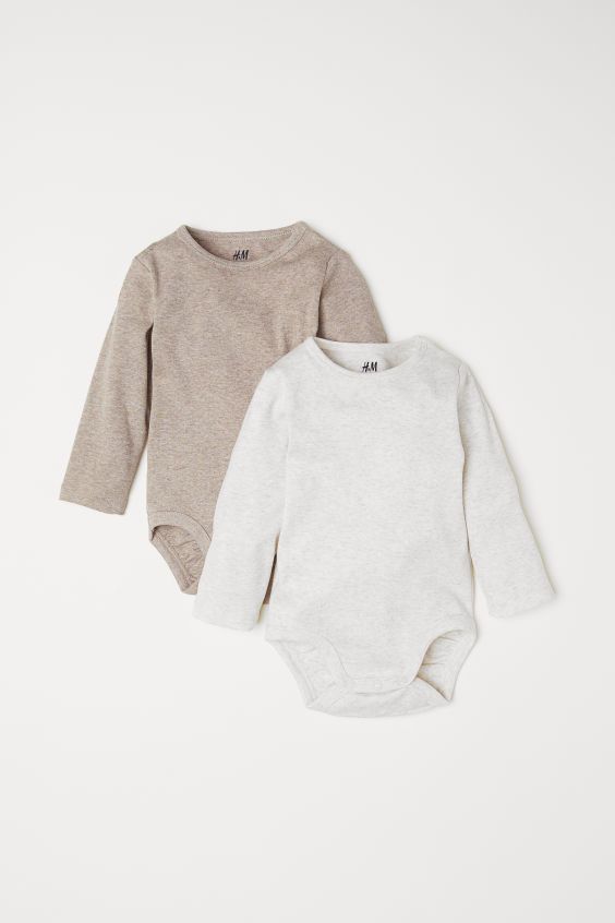 2-pack Long-sleeved Bodysuits | H&M (US)