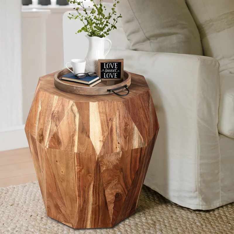 Melifonwu Solid Wood Drum End Table | Wayfair Professional