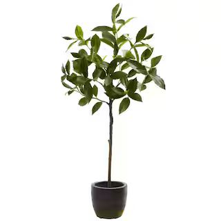 2.41 ft. Artificial Topiary with Decorative Planter | The Home Depot