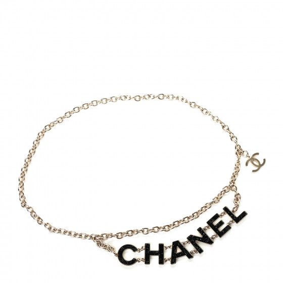 CHANEL

Crystal Logo Chain Belt Gold Black | Fashionphile