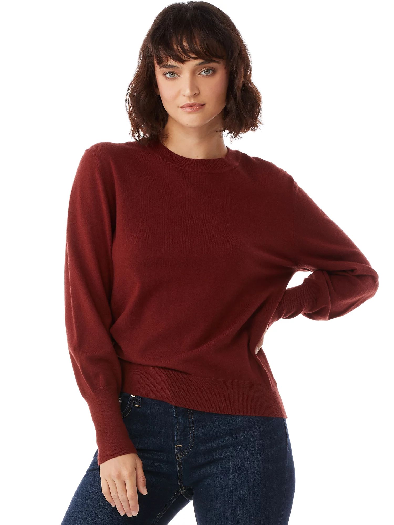 Free Assembly Women's Boxy Crewneck Sweater | Walmart (US)