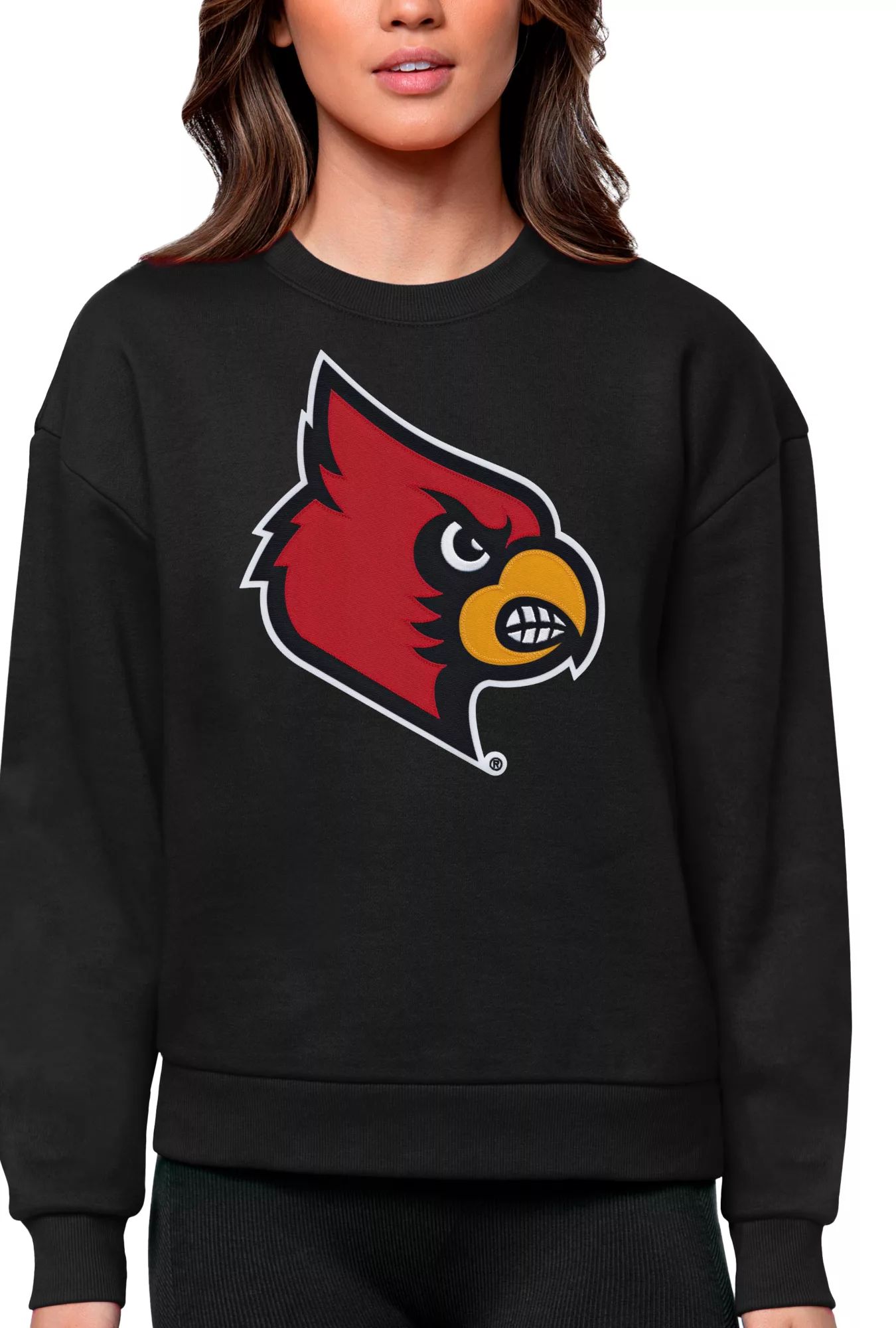 Antigua Women's Louisville Cardinals Black Victory Crew Sweatshirt | Dick's Sporting Goods