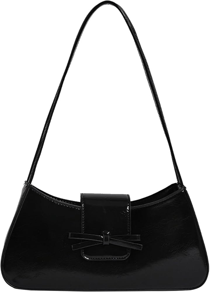 Shoulder Bag for Women, Hobo Handbags Trendy Y2K Purses Patent Leather Clutch Bag Cute Bow Purse | Amazon (US)