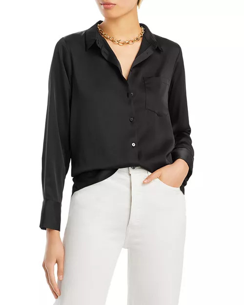 Satin Button Front Blouse - Exclusive | Bloomingdale's (US)
