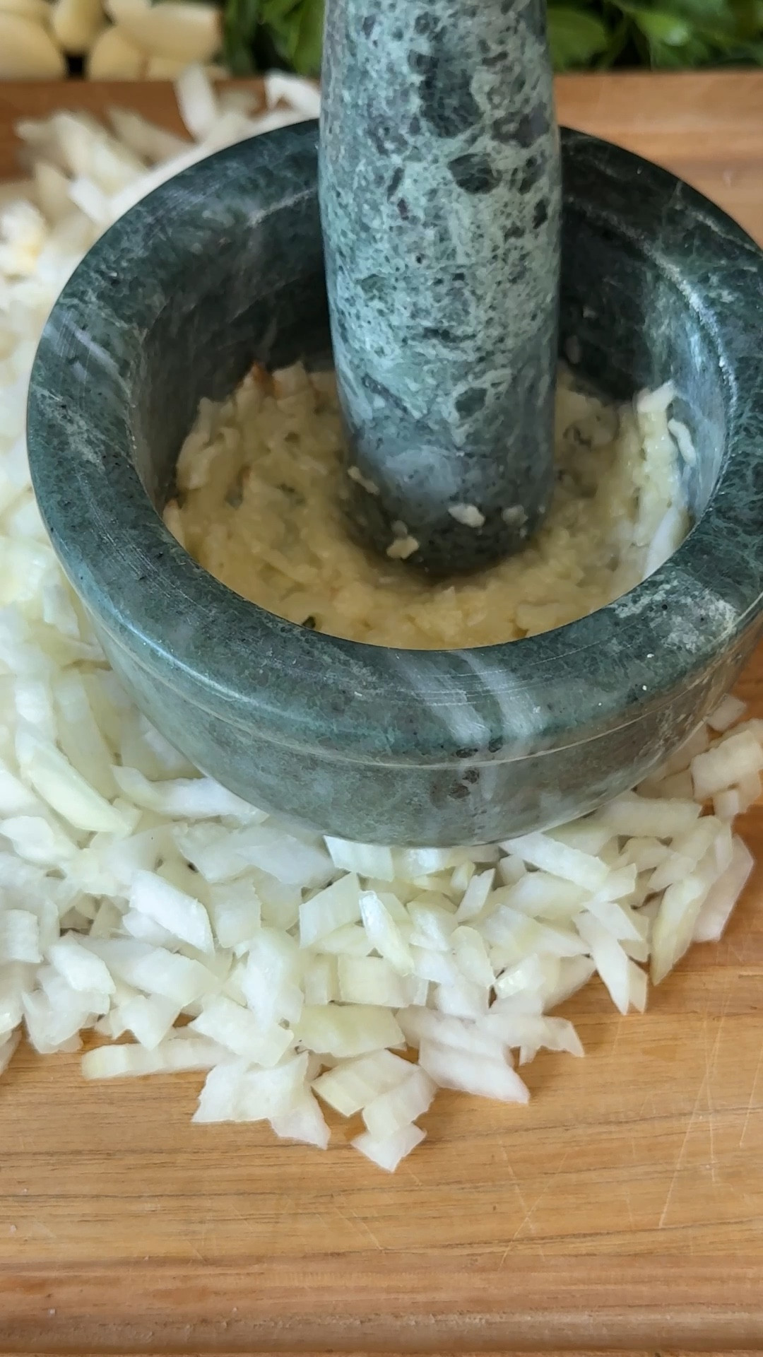 A simple way to elevate your kitchen tools is to add marble elements like this mortar. 
I’ve had mine for two years and it’s still in perfect condition 🩵

#LTKHome #LTKFindsUnder50 #LTKFallSale