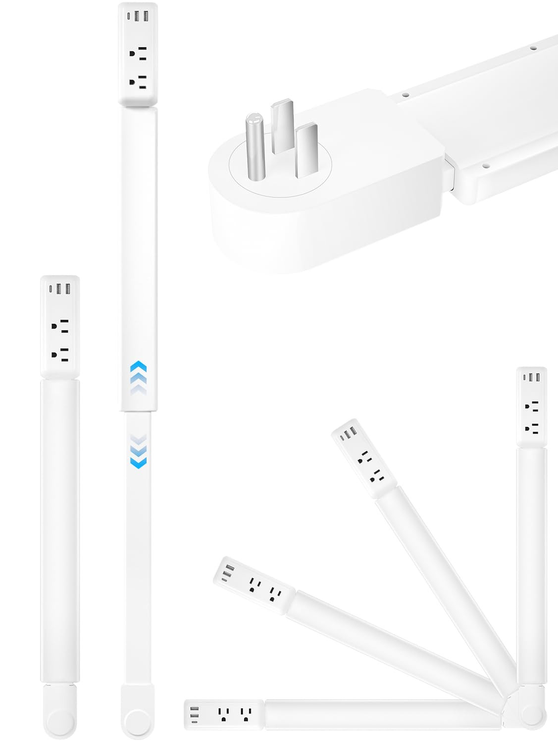 Eletrical Outlet Extender Stick 22"-34" Vertical Power Socket Expander with 2 AC Outlets, USB-A,U... | Amazon (US)