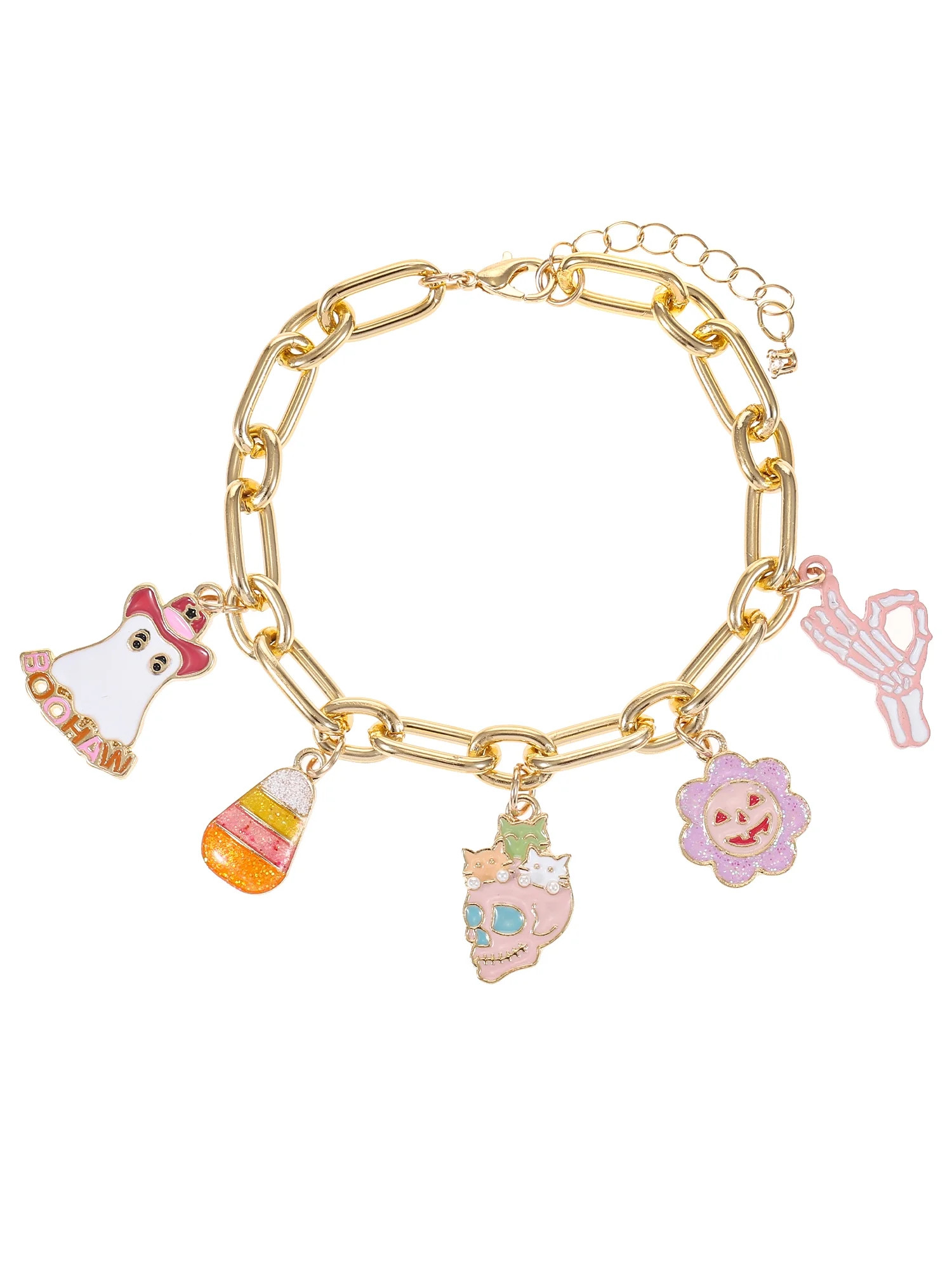 Way to Celebrate Halloween Goldtone Let's Boogie" Charm Bracelet, 1 Piece | Walmart (US)