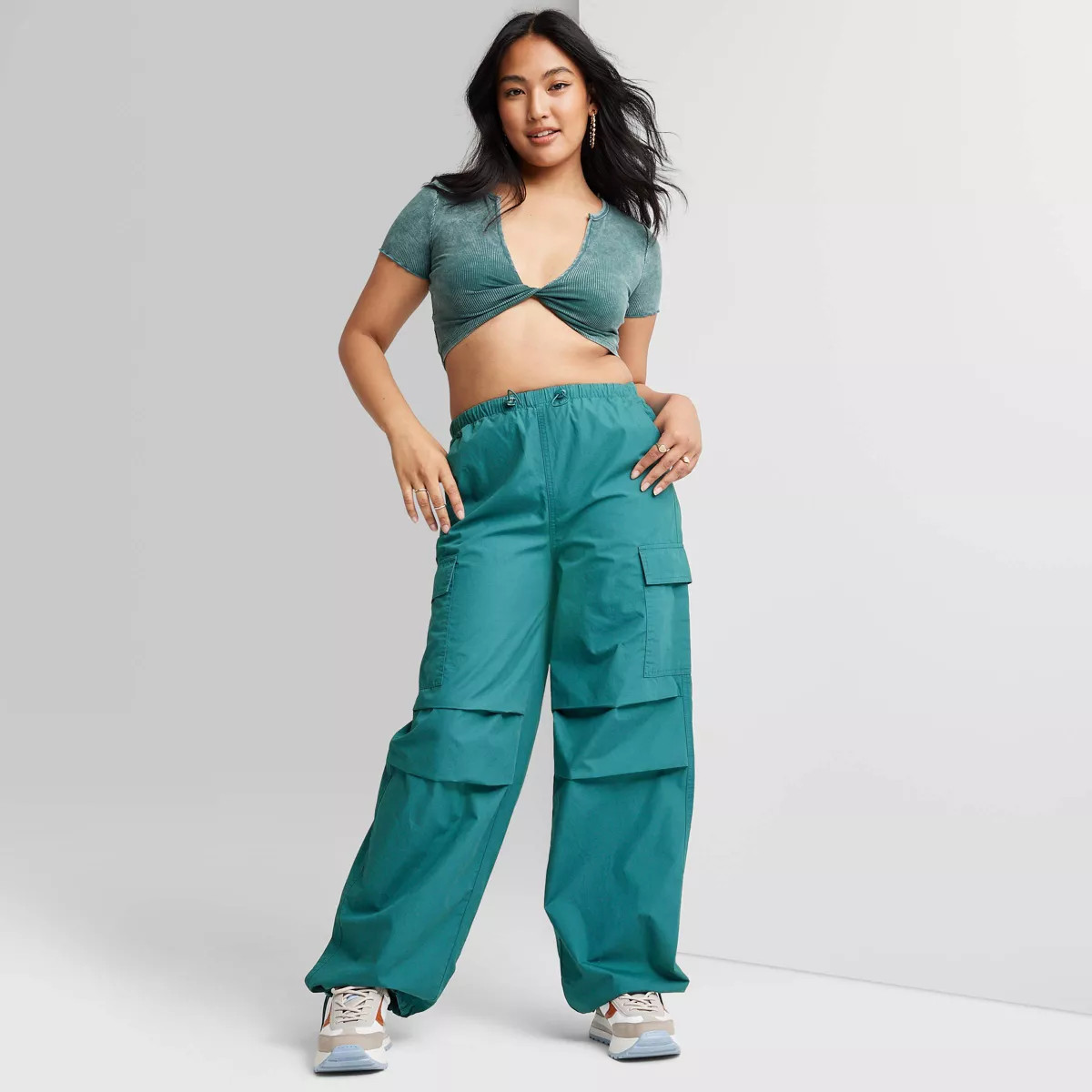 Women's High-Rise Cargo Parachute Pants - Wild Fable™ | Target