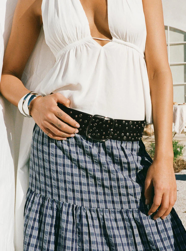 Wanna Find Out Faux Leather Belt Black / Silver | Princess Polly US