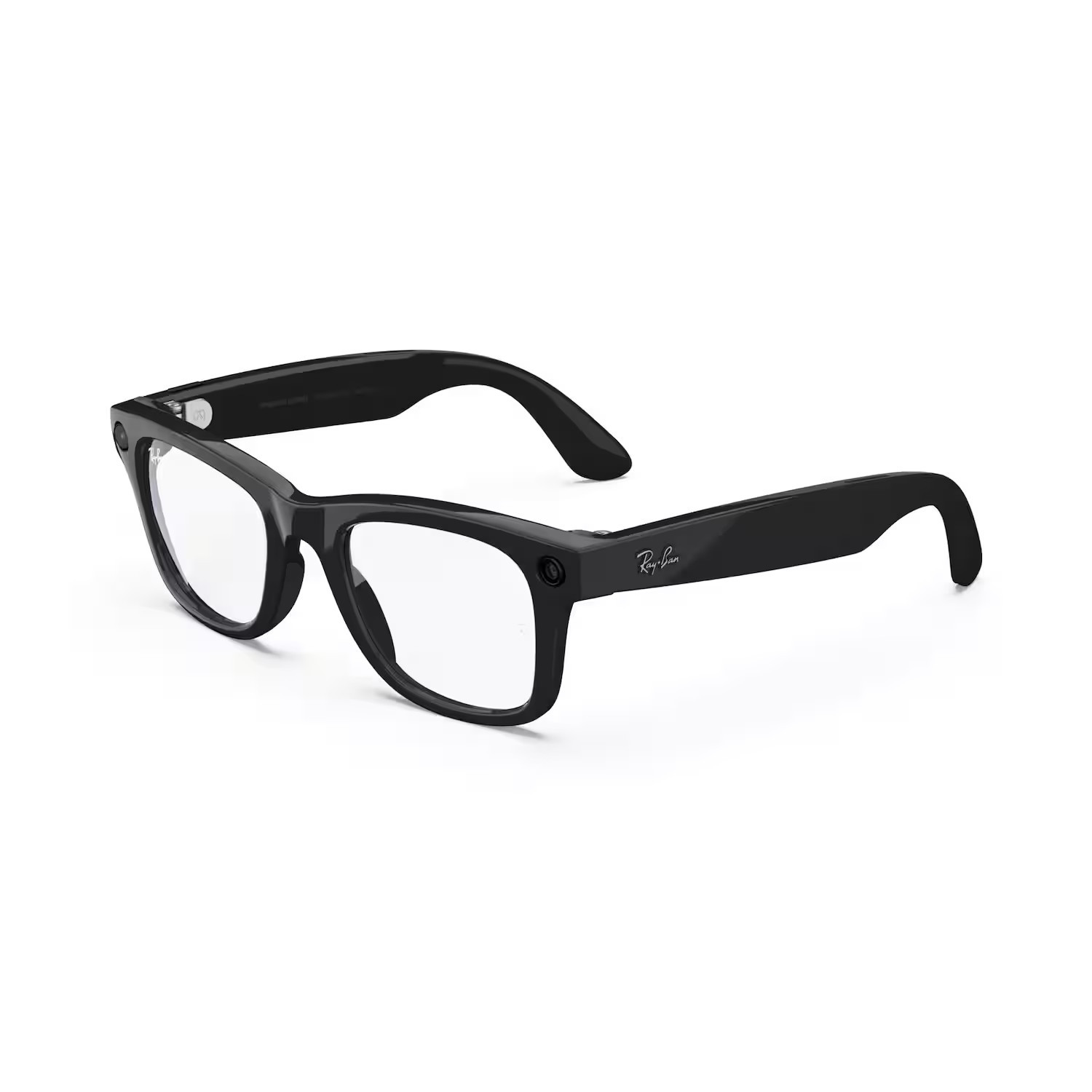 Ray-Ban Meta - Wayfarer Large (Gen 1) glasses with Meta AI, Audio, Photo, Video Compatability - Clear Lenses - Shiny Black | Best Buy U.S.