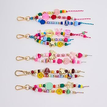 MYCUTEY DIY Keychain Making Kit-Beaded Keychain＆Bag Charm Craft Supplies with Keyrings,Cords an... | Amazon (US)