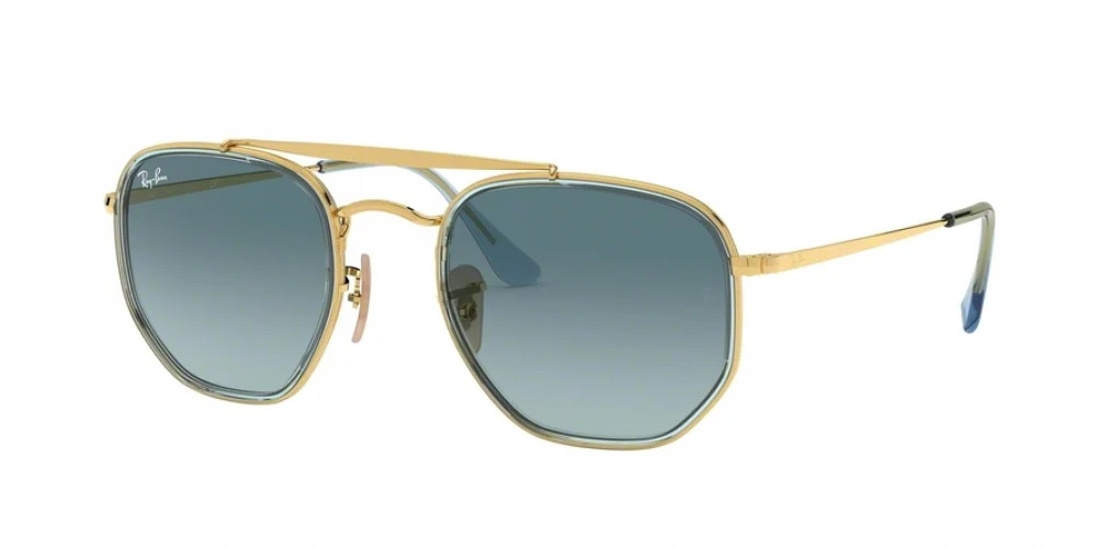Ray-Ban The Marshal Ii 3648M Sunglasses 91233M - Gold - Blue Gradient Grey Unisex Irregular | Designer Optics