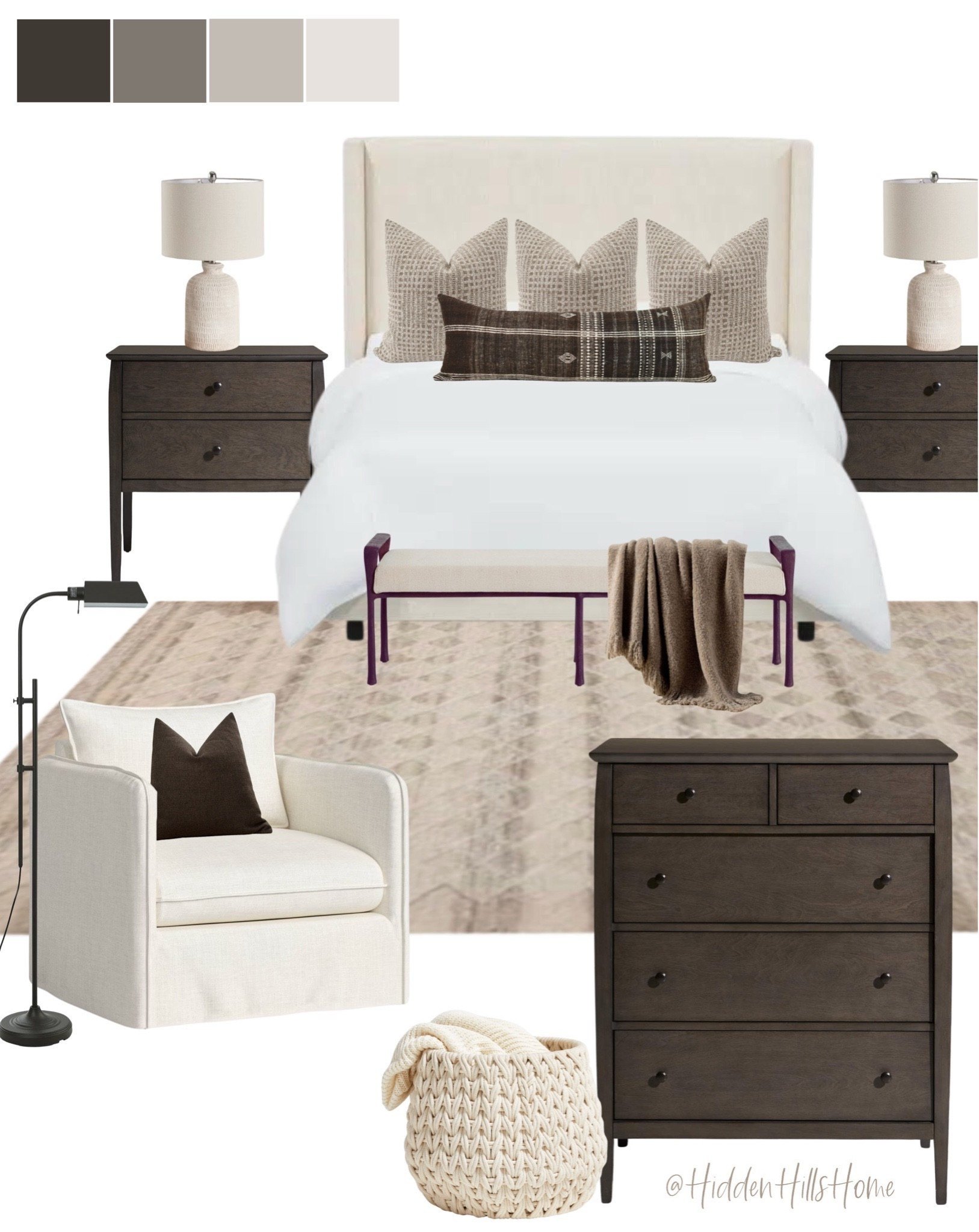 Bedroom Decor mood board, bedroom inspiration, home decor ideas, bedroom design, master bedroom, Tilly bed, nightstands, cozy and moody bedroom #bedroom

#LTKHome #LTKSaleAlert #LTKSeasonal