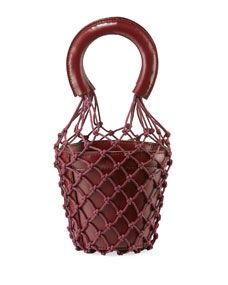 Moreau Mini Net/Leather Bucket Bag | Bergdorf Goodman