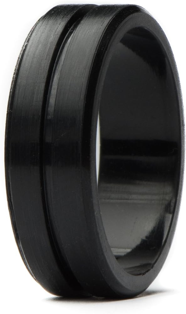 Silicone Wedding Ring | Safety Rubber Wedding Band | Athletic Ring for Active Men | Thin Groove R... | Amazon (US)