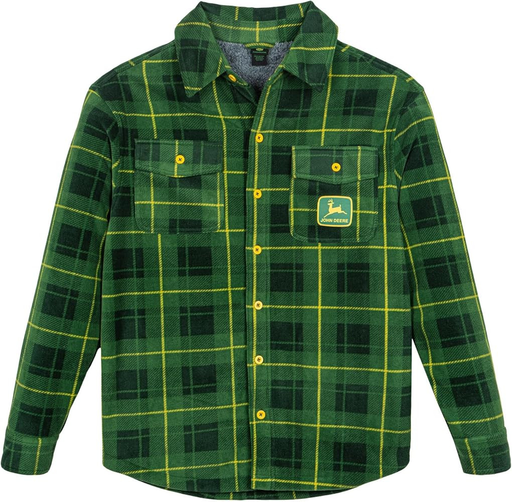 John Deere Tractor Plaid Flannel Shacket with Fleece Lining Toddler to Adult Sizes (2T - 2XL) | Amazon (US)