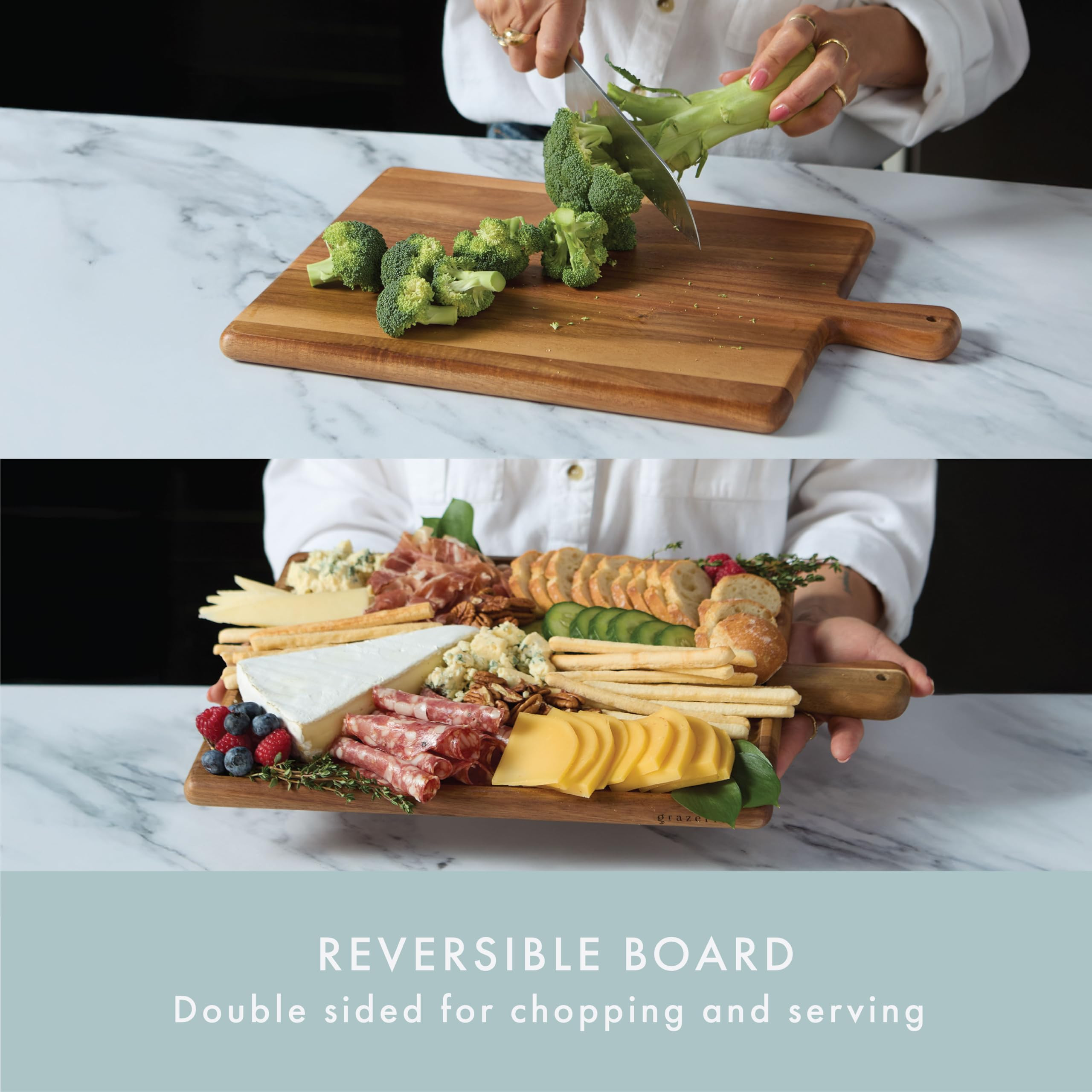 Charcuterie Board Gift Set - Acacia Serving Board with Handle and Complete Knife Set with Bowls f... | Amazon (US)