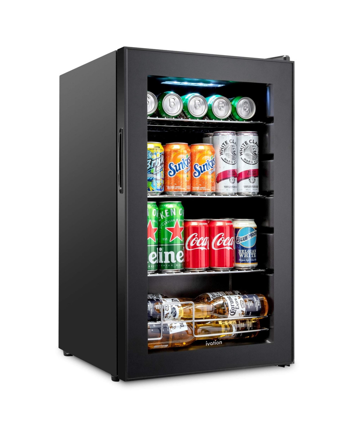 Ivation 101 Can Small Refrigerator and Mini Bar Beverage Cooler, Black - Black | Macy's