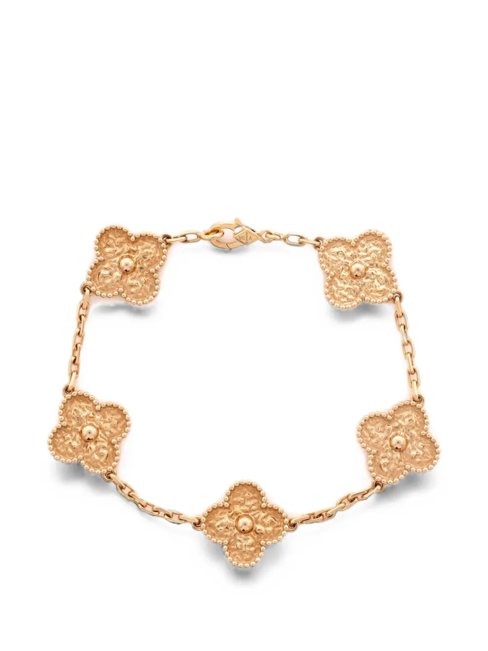 Van Cleef & Arpels Pre-Owned Vintage Alhambra 5 Motifs 18K Rose Gold bracelet - Pink | Farfetch Global
