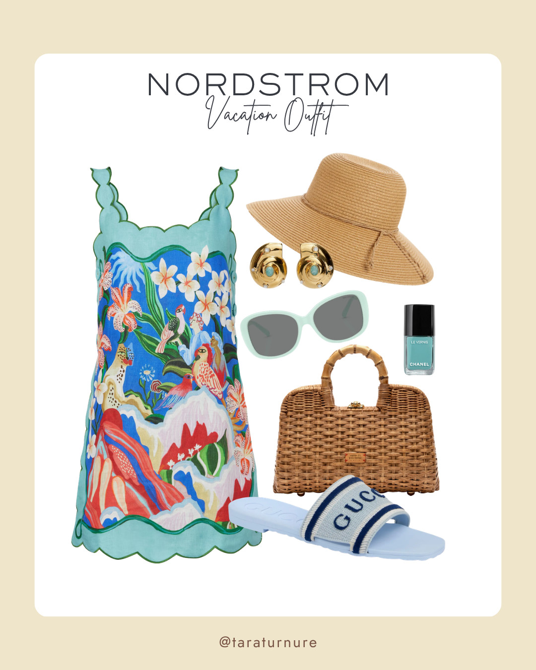 Vibrant prints and coastal elements. A curated Nordstrom vacation look featuring bold tropical hues and elevated accessories. 

#NordstromStyle #VacationOOTD #ResortWear #SummerAesthetic #GucciSlides #ChanelBeauty #TropicalVibes #BeachChic  

 #LTKootd #LTKBeauty #LTKTravel