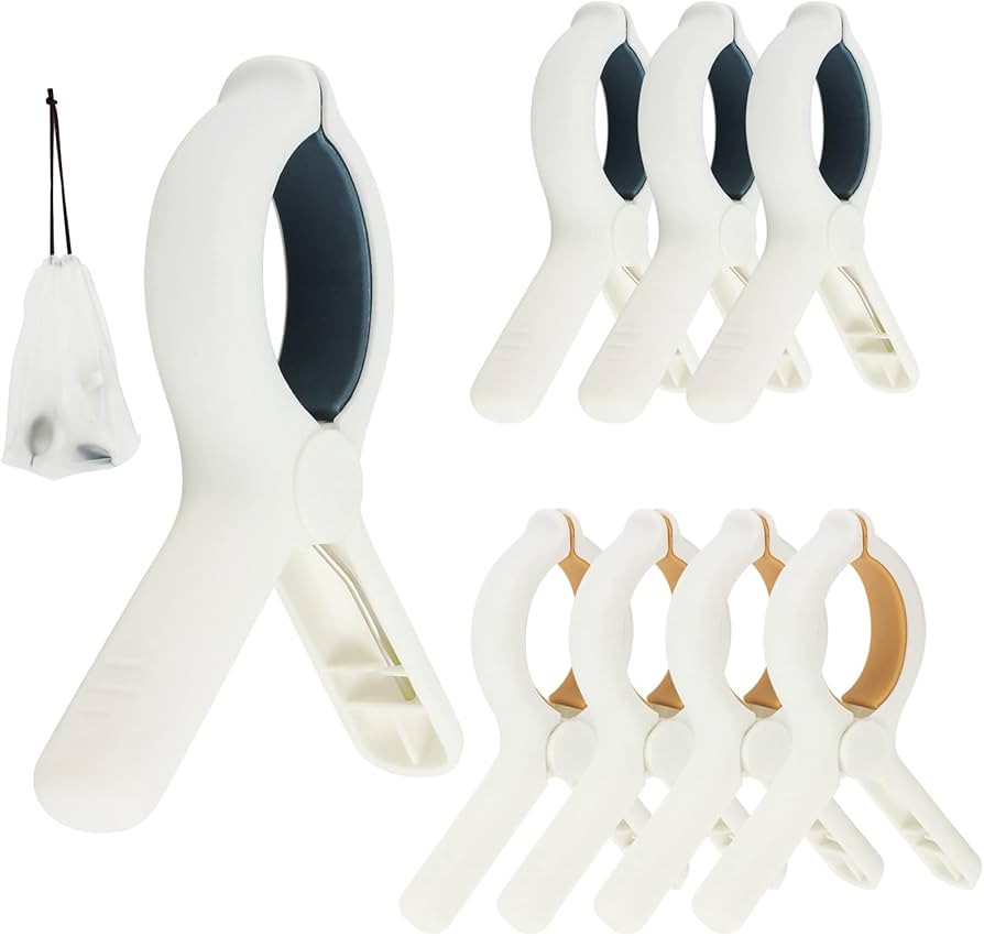 Beach Towel Clips for Beach Chairs Cruise, Strong Grip Clothes Pins Non-Slip Pool Chair Clips Pla... | Amazon (US)